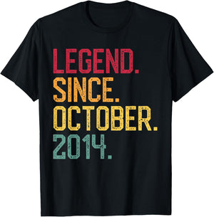 Legend Since October 2014 6th Birthday Gift 6 Years Old T-Shirt - T-Shirt | Black