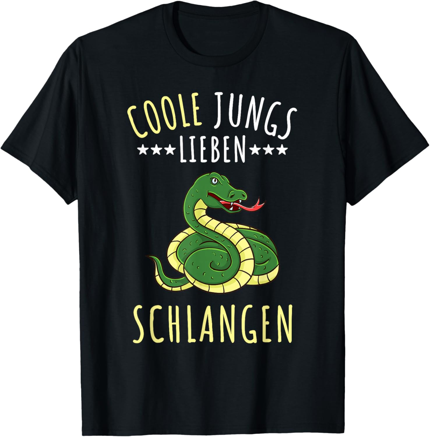 Coole Jungs lieben Schlangen Geschenk T-Shirt - T-Shirt | Black