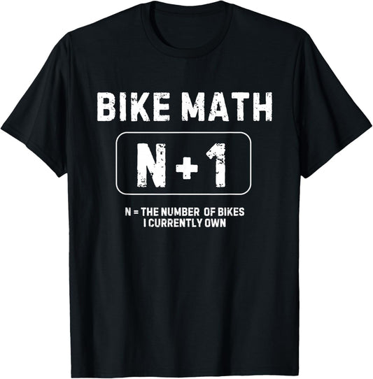 Bike Math N+1 Funny Cycling T-Shirt - T-Shirt | Black