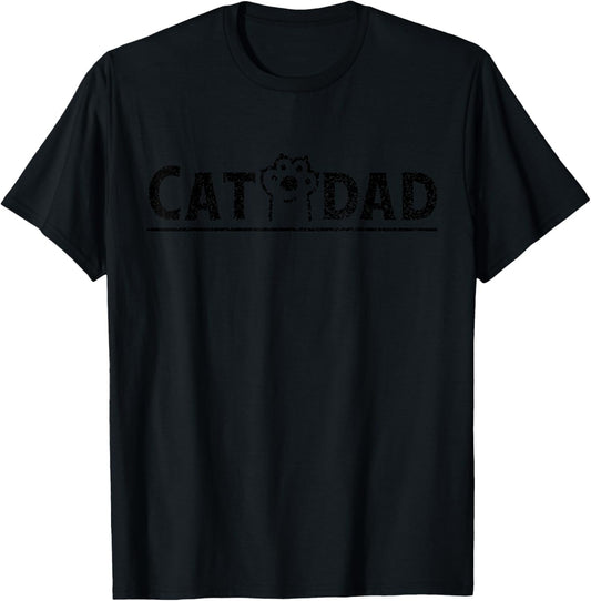 Worlds Best cat dad Ever Vintage cat dad Father Day Men T-Shirt - T-Shirt | Black