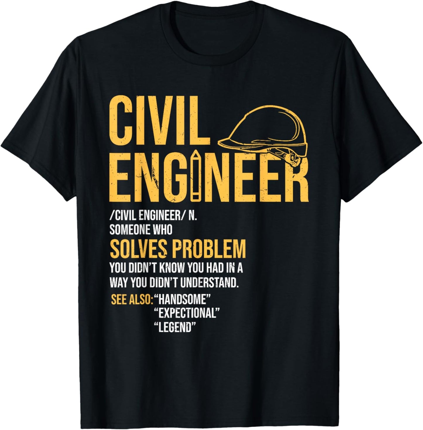 Draftsman Gift For Architect Engineer Men's Black Cotton Polyester Modern Short Sleeve Classic Fit Small T-Shirt - T-Shirt | Black