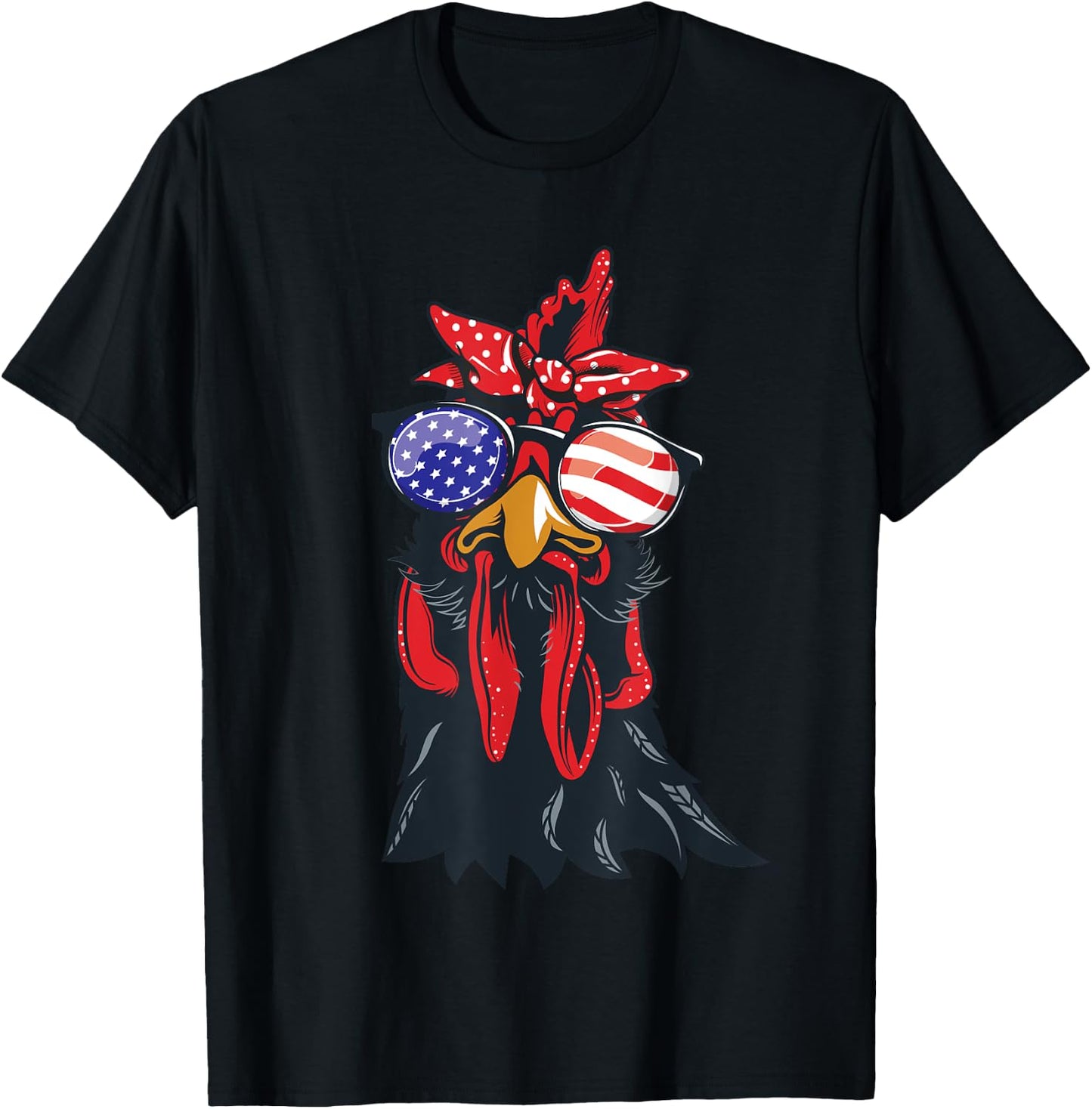 Chicken 4th of July Shirt Chicken-Lover American USA Flag T-Shirt - T-Shirt | Black