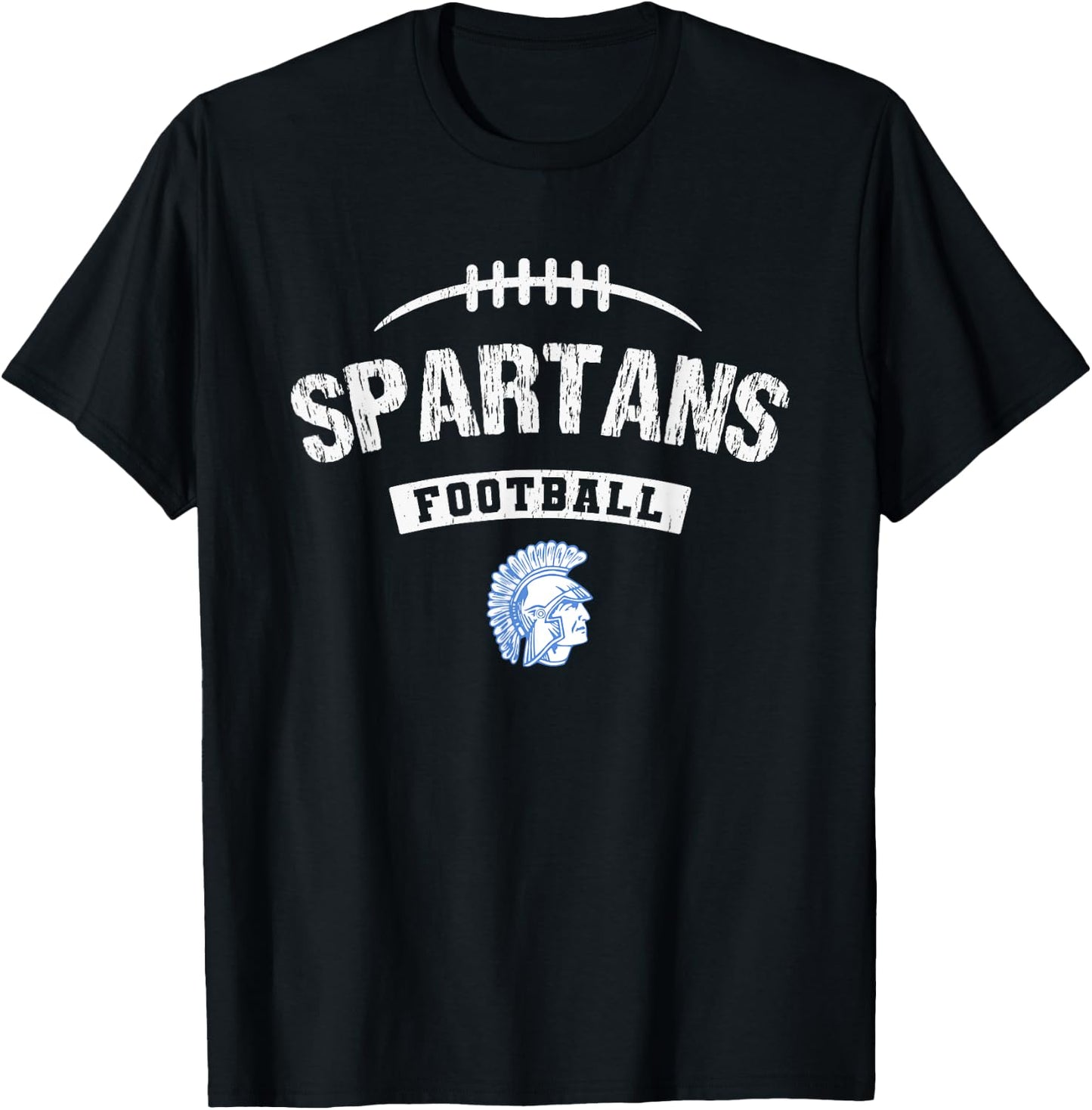 Lake Forest Spartans Logo Football Distressed HS T-Shirt - T-Shirt | Black
