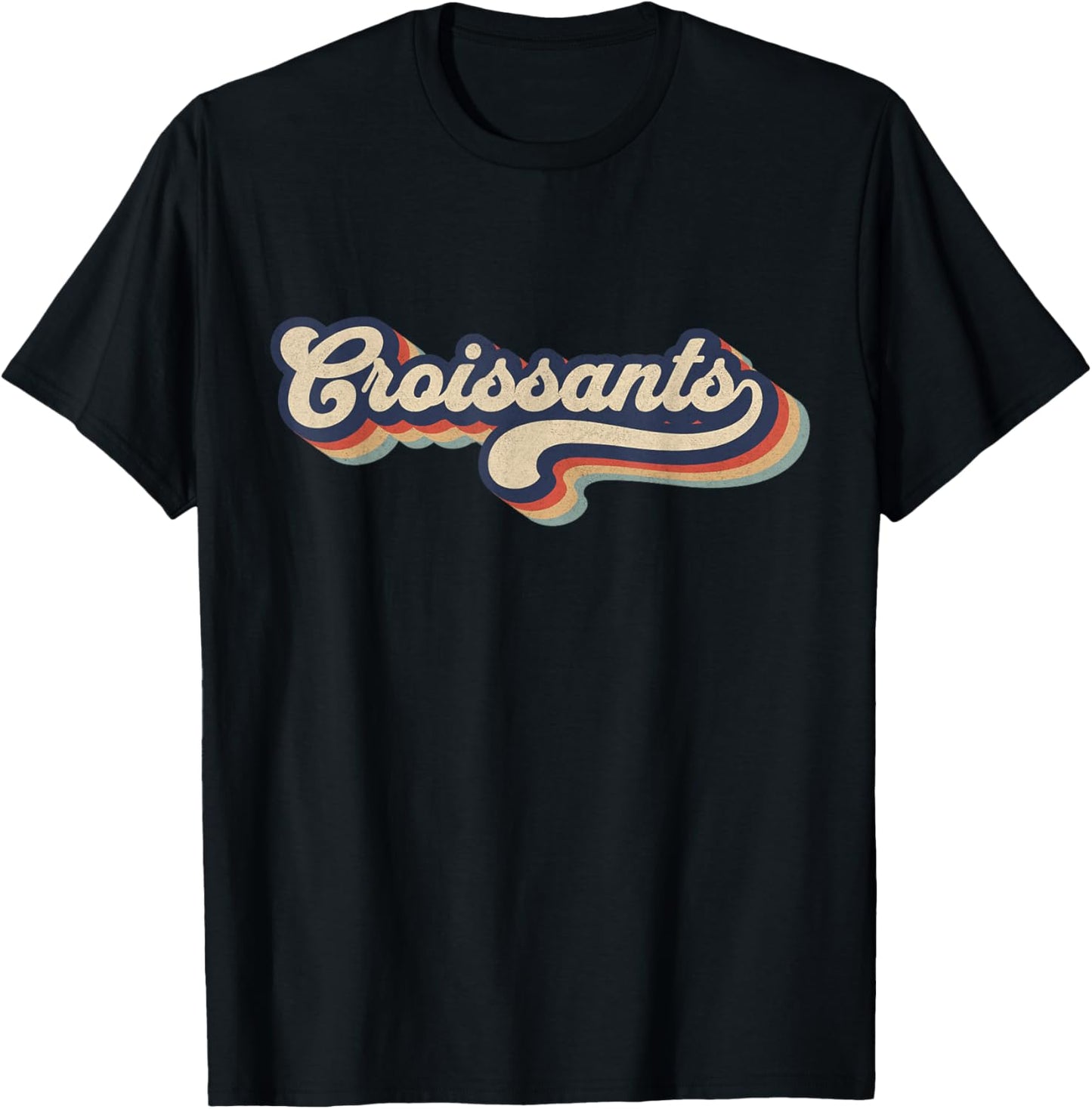 Retro Vintage Croissants - Baking Lover Croissants Lover T-Shirt - T-Shirt | Black