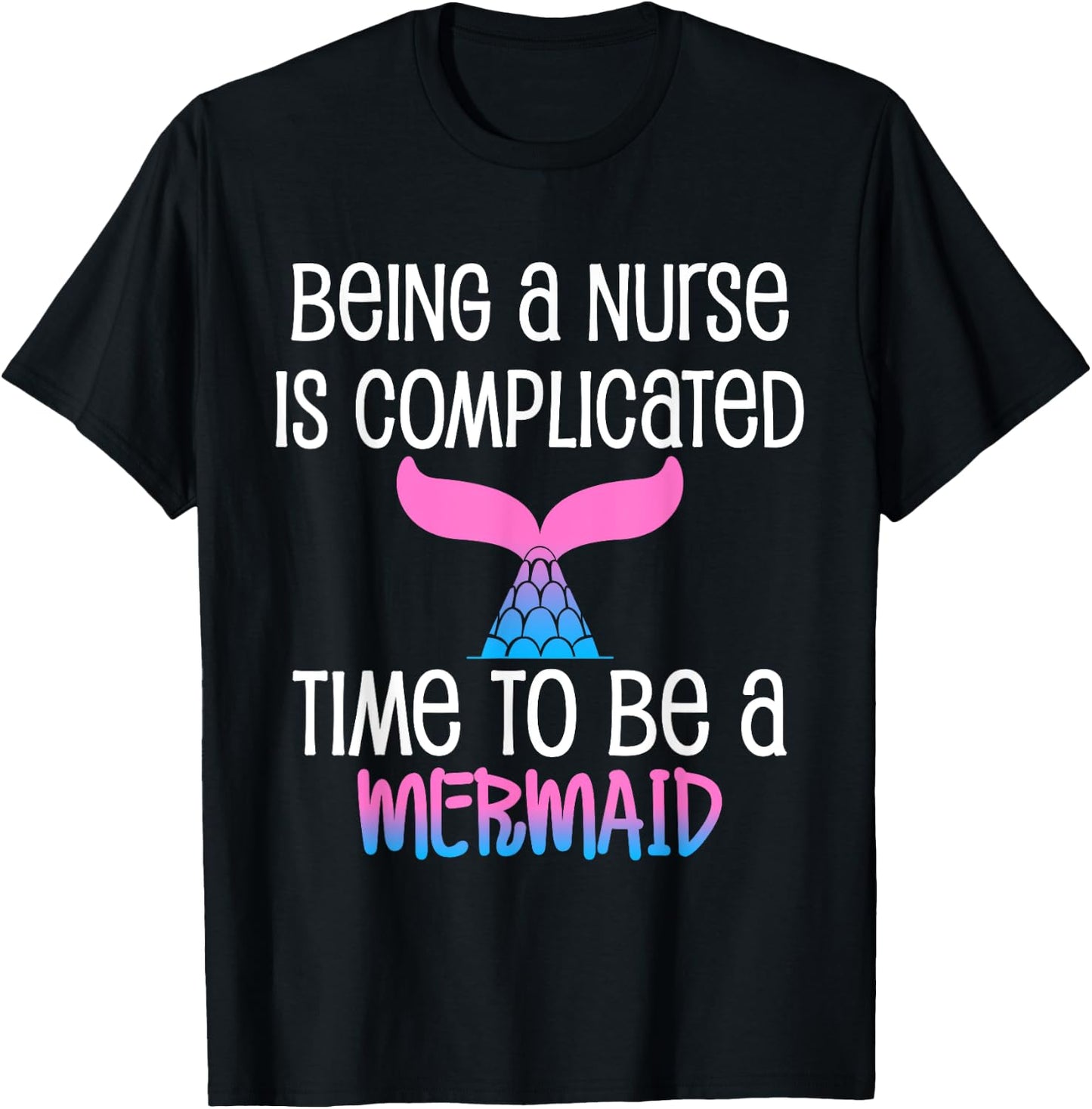 Cute School Nurse Shirt Mermaid Nurse T-Shirt - T-Shirt | Black
