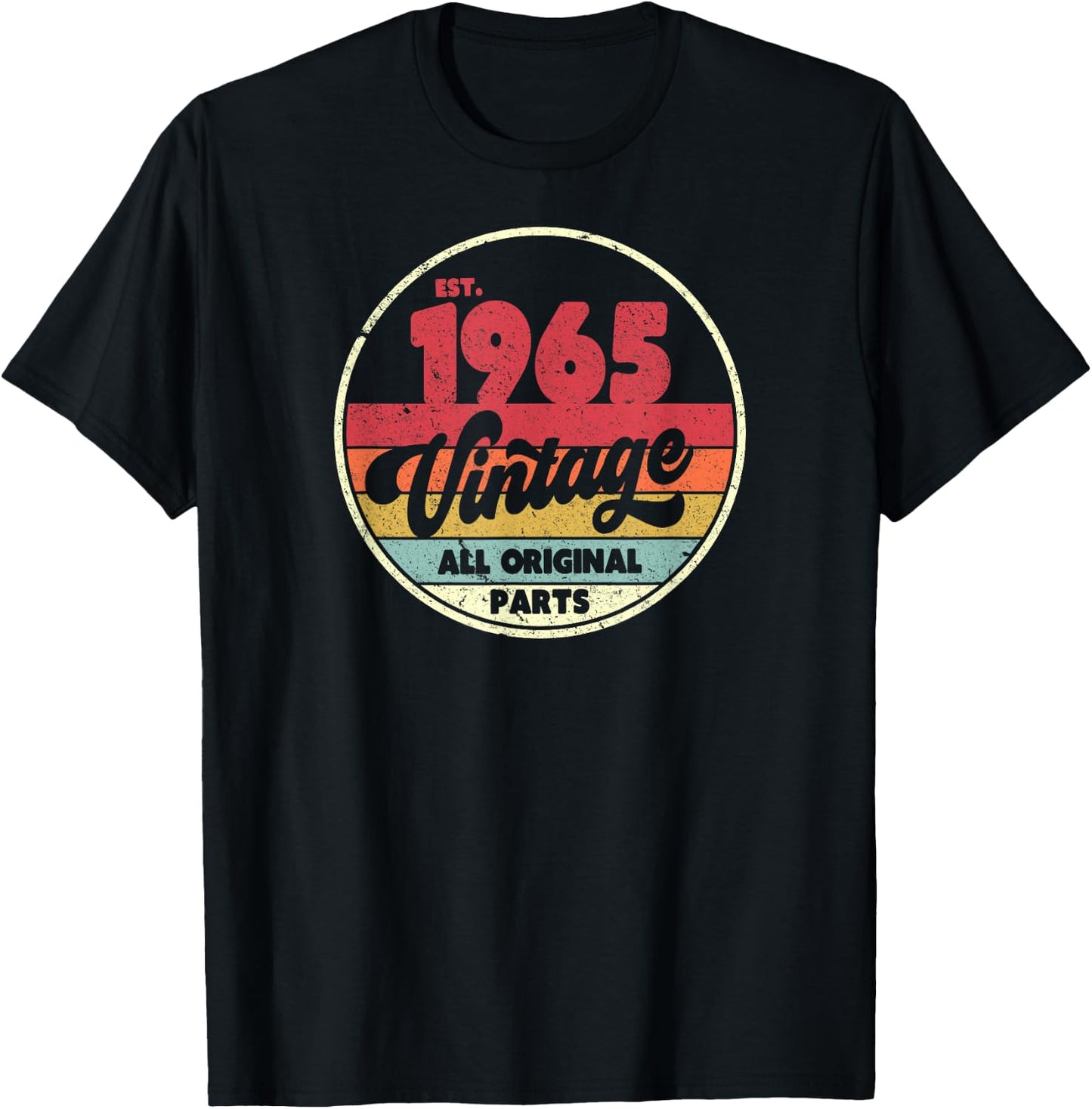 1965 Vintage Shirt, Birthday Gift . Retro Style T-Shirt - T-Shirt | Black