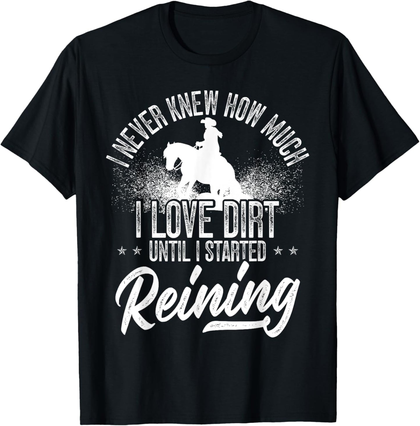Sliding Stop Reining Horse Equestrian Western Riding T-Shirt - T-Shirt | Black