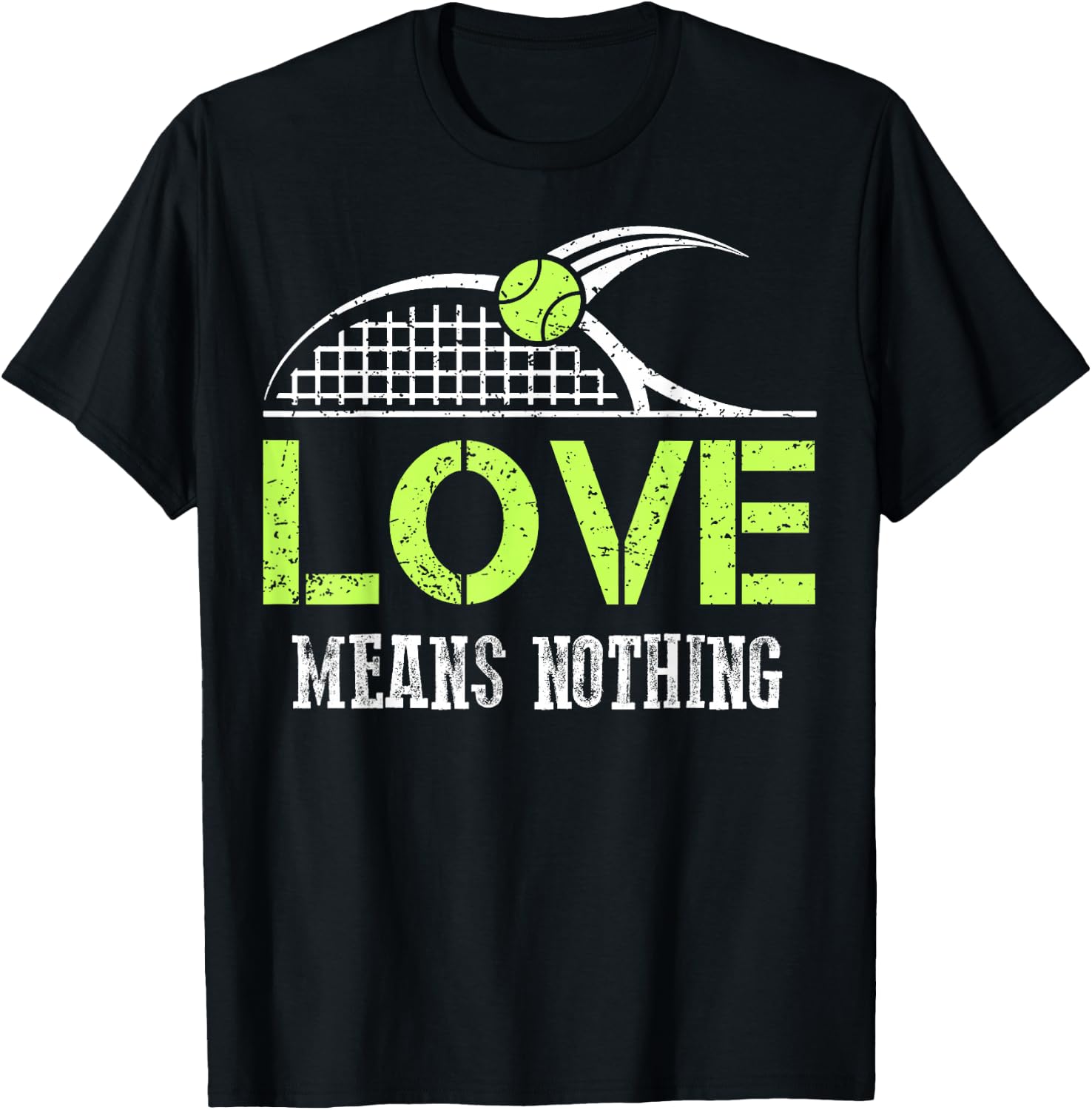 Funny Tennis Fans Love Means Nothing T Shirts Sports Gift T-Shirt - T-Shirt | Black