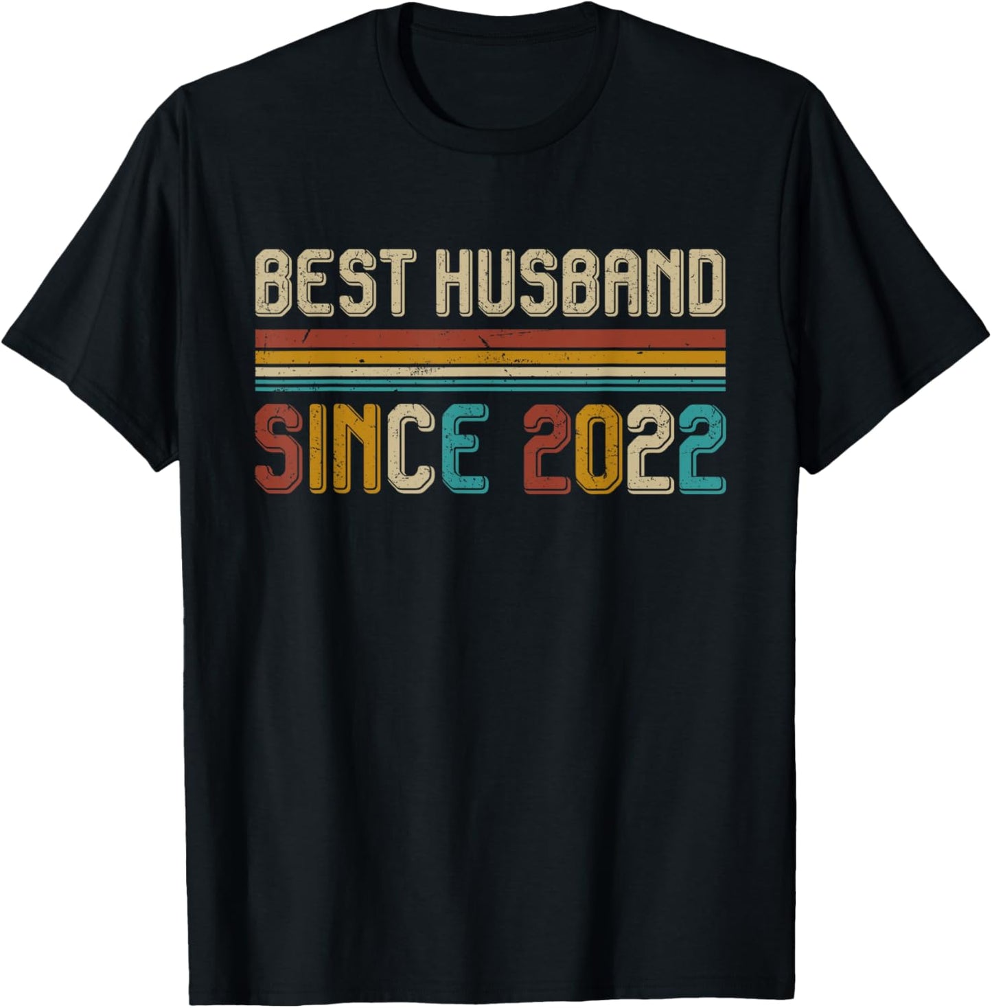 3rd Wedding Anniversary - Best Husband Since 2022 T-Shirt - T-Shirt | Black