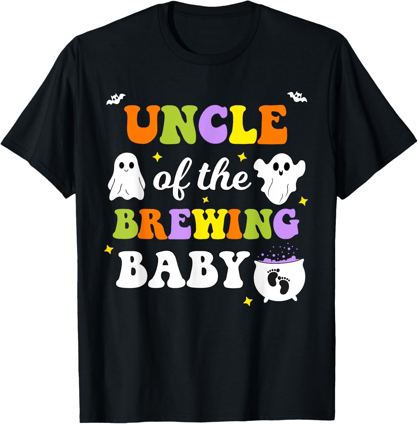 Uncle of the Brewing Baby Halloween Theme Baby Shower T-Shirt - T-Shirt | Black