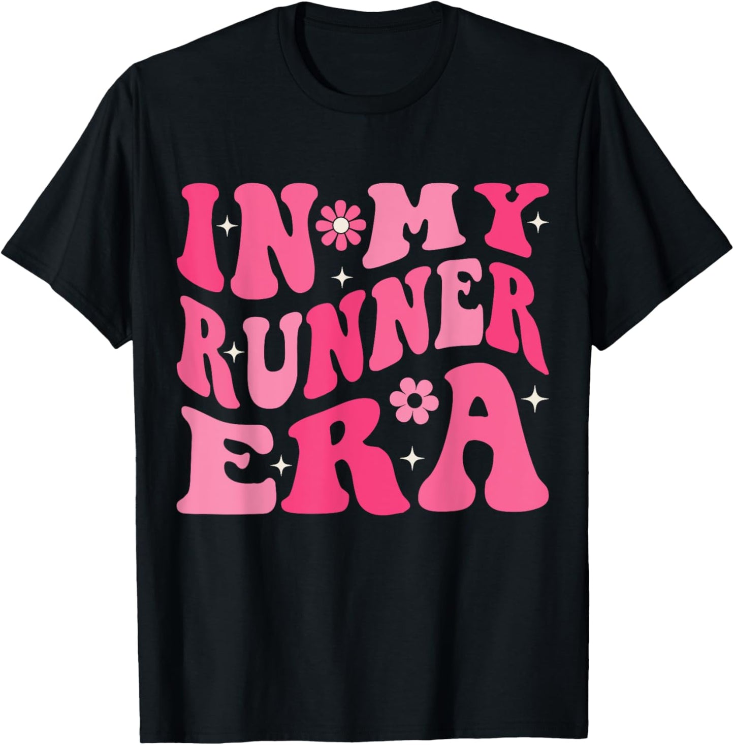 In My Runner Era Funny Running Marathon Groovy Running Mom T-Shirt - T-Shirt | Black