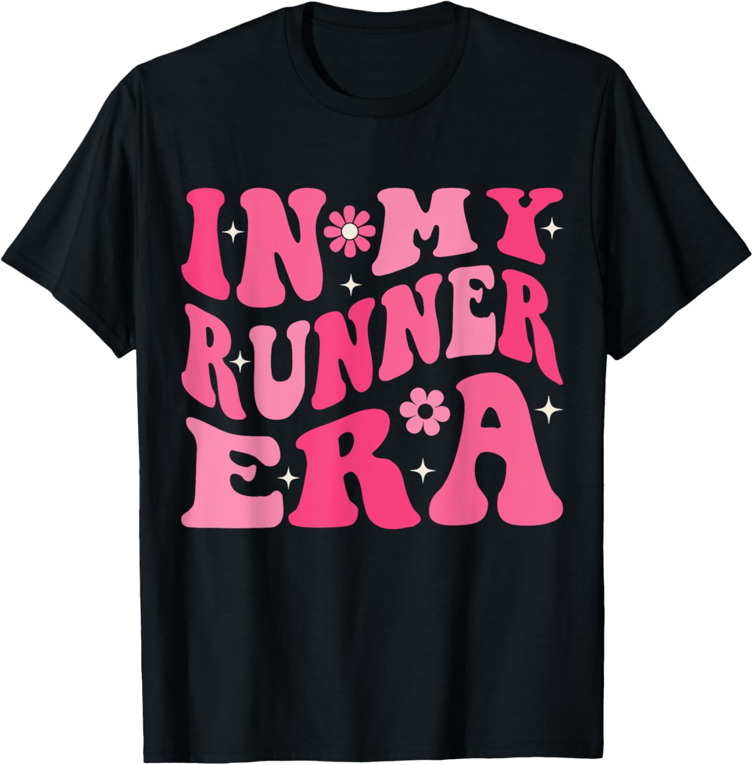In My Runner Era Funny Running Marathon Groovy Running Mom T-Shirt - T-Shirt | Black