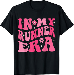 In My Runner Era Funny Running Marathon Groovy Running Mom T-Shirt - T-Shirt | Black