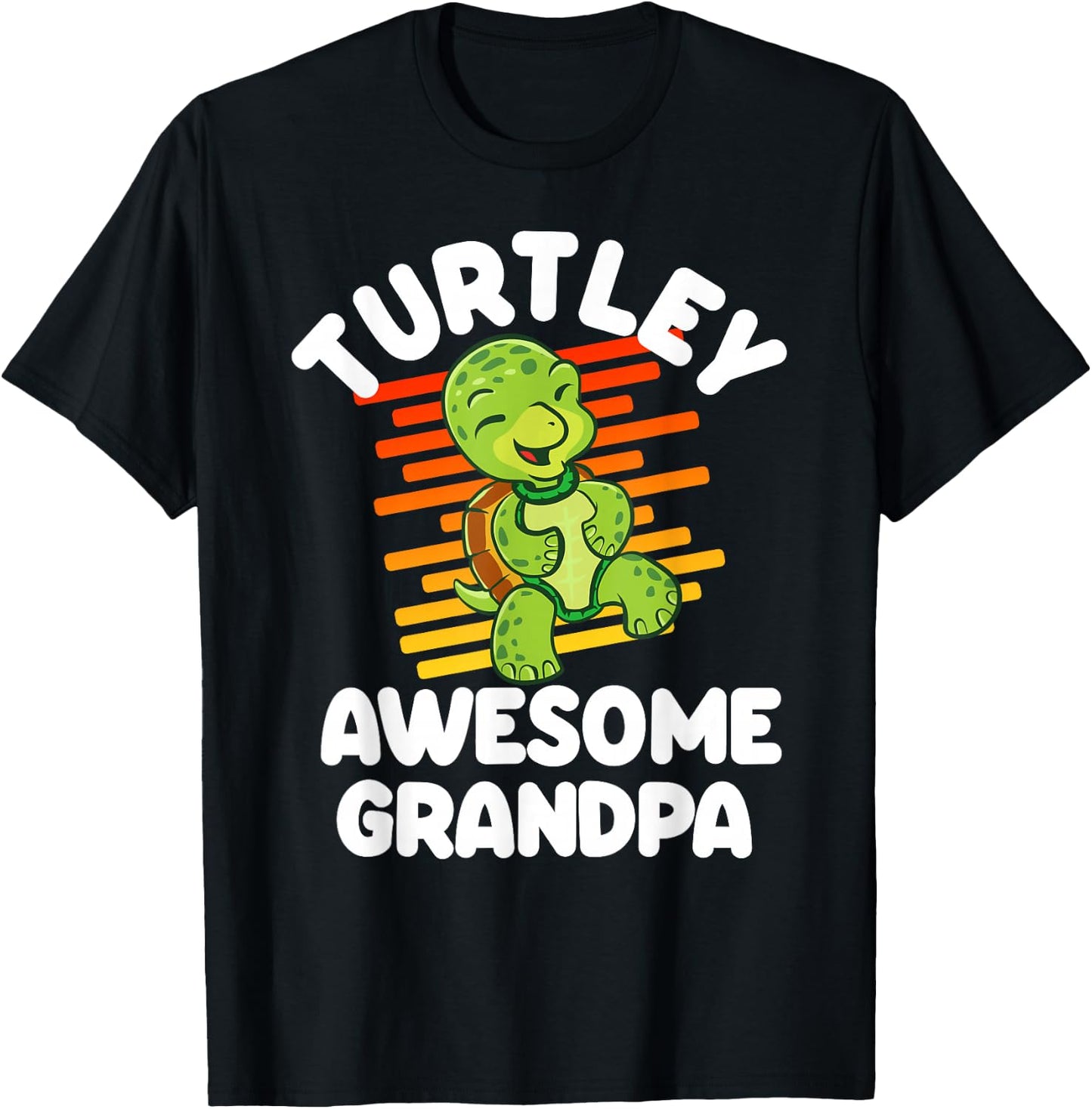 Turtley Awesome Grandpa Cute Turtle Totally Awesome Gift T-Shirt - T-Shirt | Black