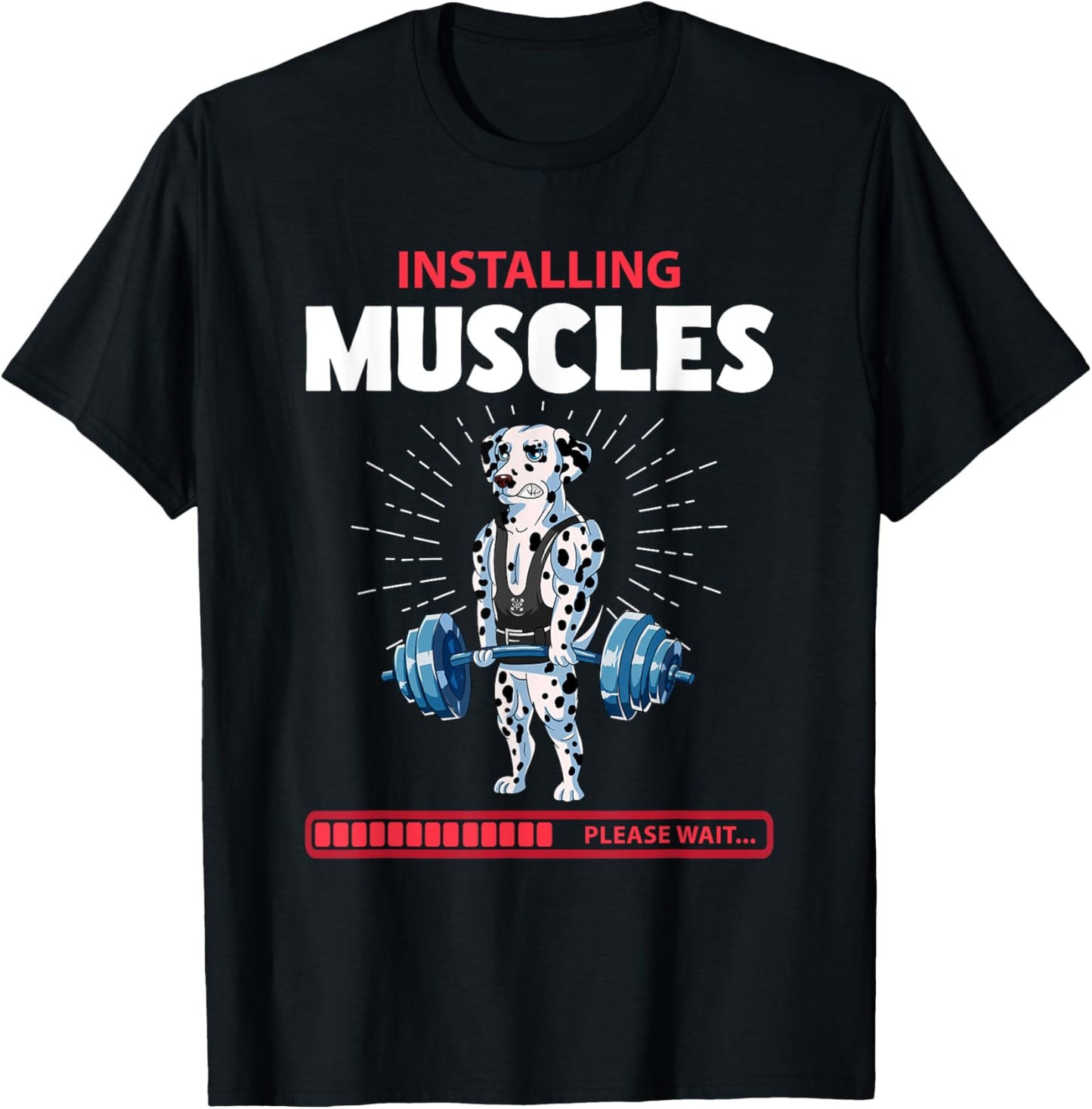 Dalmatian Deadlift Fitness Gym Weightlifting T-Shirt - T-Shirt | Black