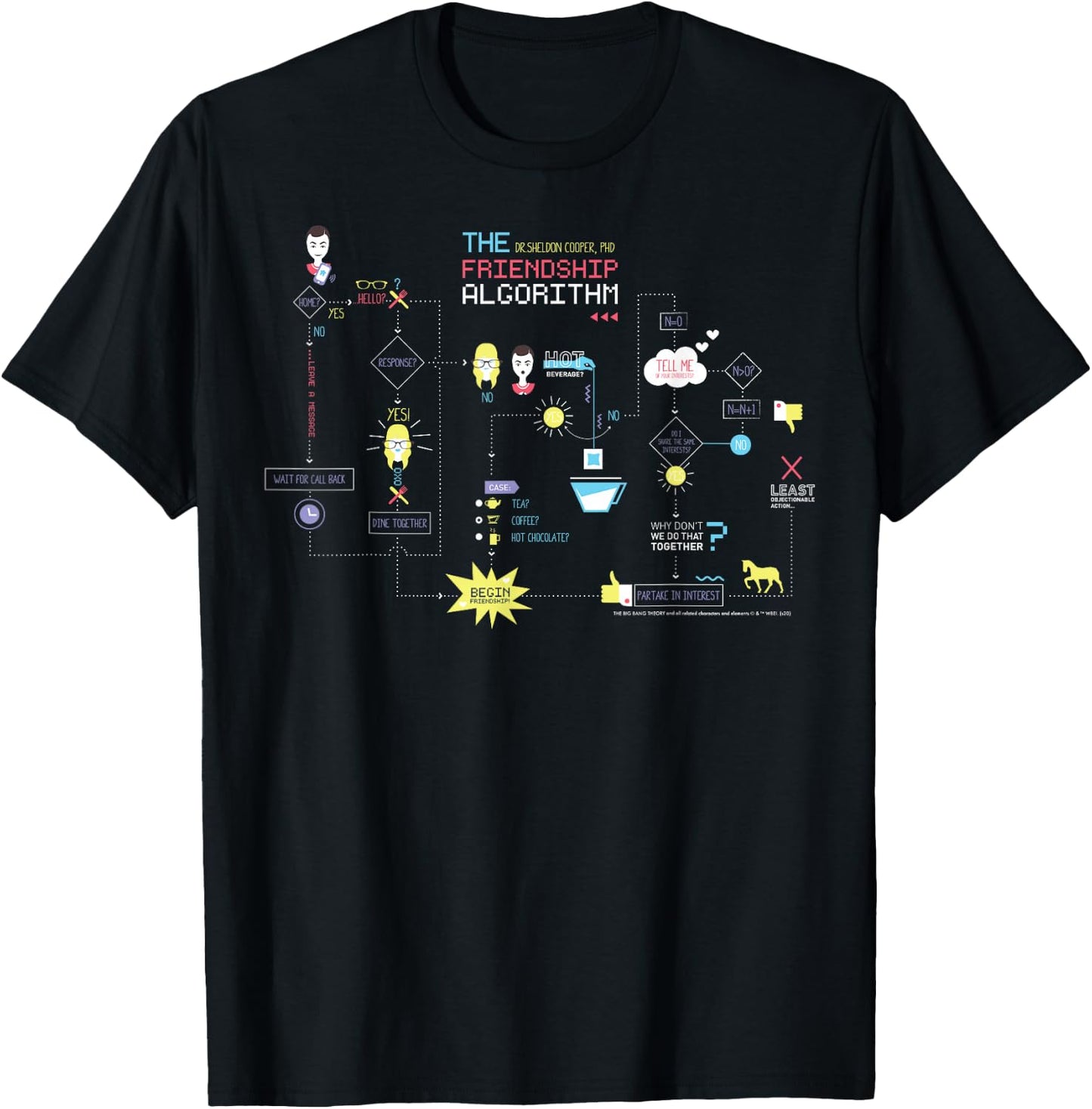 The Big Bang Theory Sheldon's Friendship Algorithm T-Shirt - T-Shirt | Black