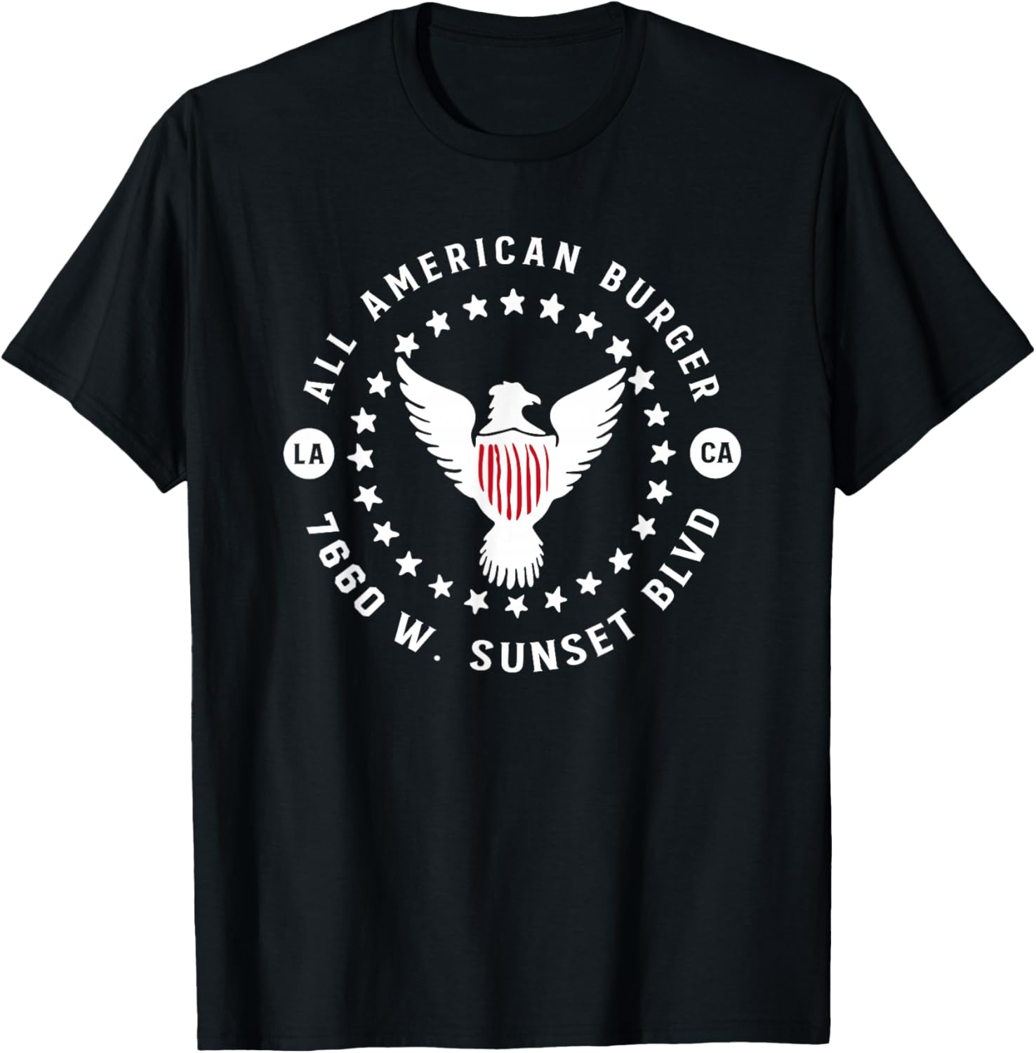 All American Burger Los Angeles, CA Vintage Restaurant T-Shirt - T-Shirt | Black