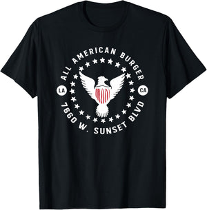 All American Burger Los Angeles, CA Vintage Restaurant T-Shirt - T-Shirt | Black