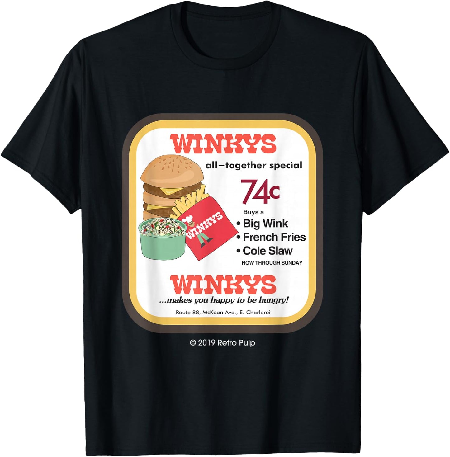 Winky's Hamburgers Winkys Pittsburgh Restaurant T Shir T-Shirt - T-Shirt | Black