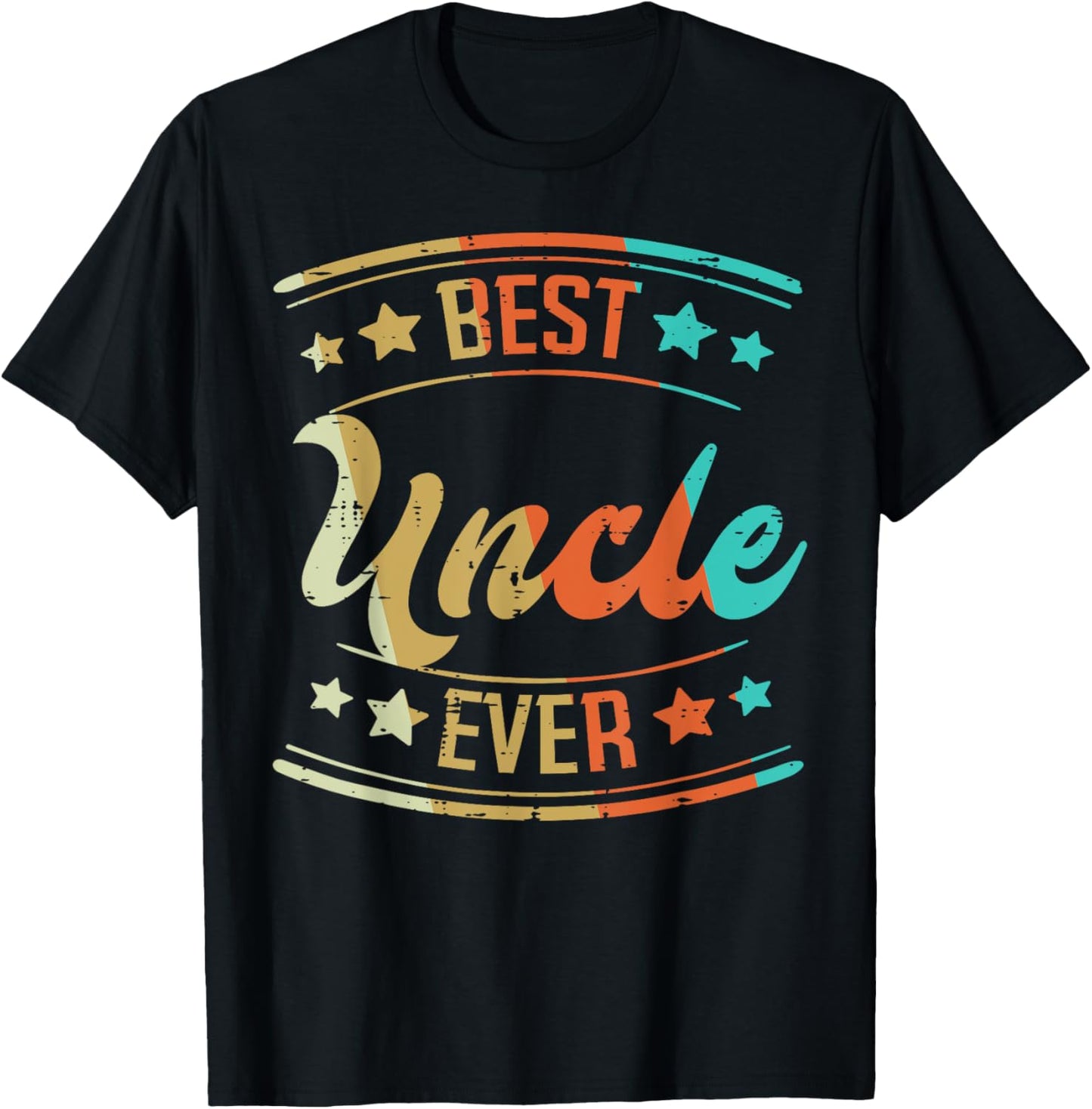 Fathers Day Best Uncle Ever Retro Family Brother Dad Men T-Shirt - T-Shirt | Black