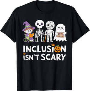 Inclusion Halloween Autism Spooky Inclusivity Trick Or Treat T-Shirt - T-Shirt | Black