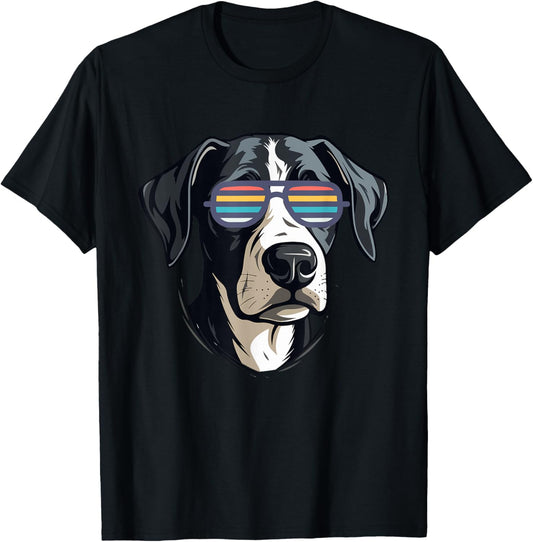 Gifts for Dog Lovers Graphic Cool Dog with Sunglasses Women Kids T-Shirt - T-Shirt | Black