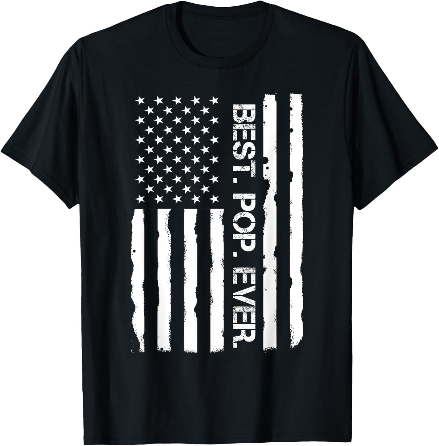 Father`s Day Shirt Best Pop Ever American Flag Vintage Men T-Shirt - T-Shirt | Black