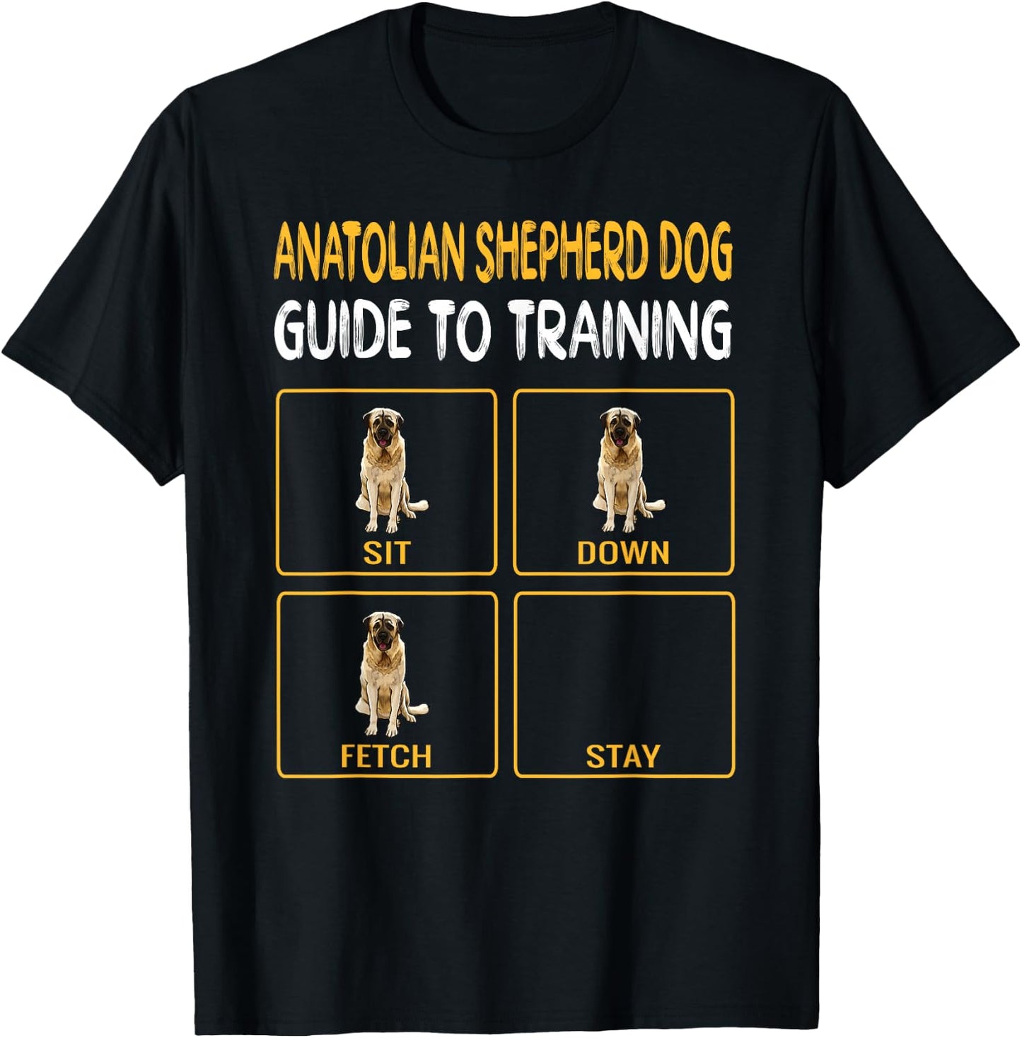 Funny Anatolian Shepherd Dog Guide To Training Dog Obedience T-Shirt - T-Shirt | Black