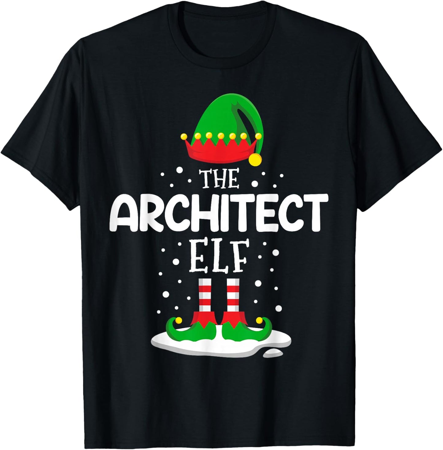 The Architect Elf Christmas Family Matching Outfit Xmas T-Shirt - T-Shirt | Black