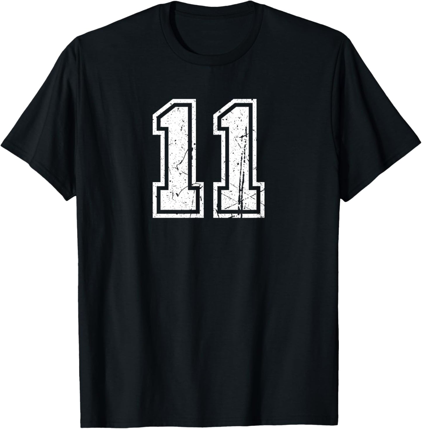 Number #11 Vintage Sports Number T-Shirt - T-Shirt | Black