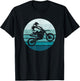 Motocross, Vintage, Dirt Bike Rider, Sunset Background T-Shirt - T-Shirt | Black