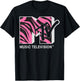 MTV Pink and Black Zebra Logo Graphic T-Shirt - T-Shirt | Black