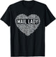 Mail Lady Heart Gift Postal Office Worker Woman Gifts Small T-Shirt - T-Shirt | Black