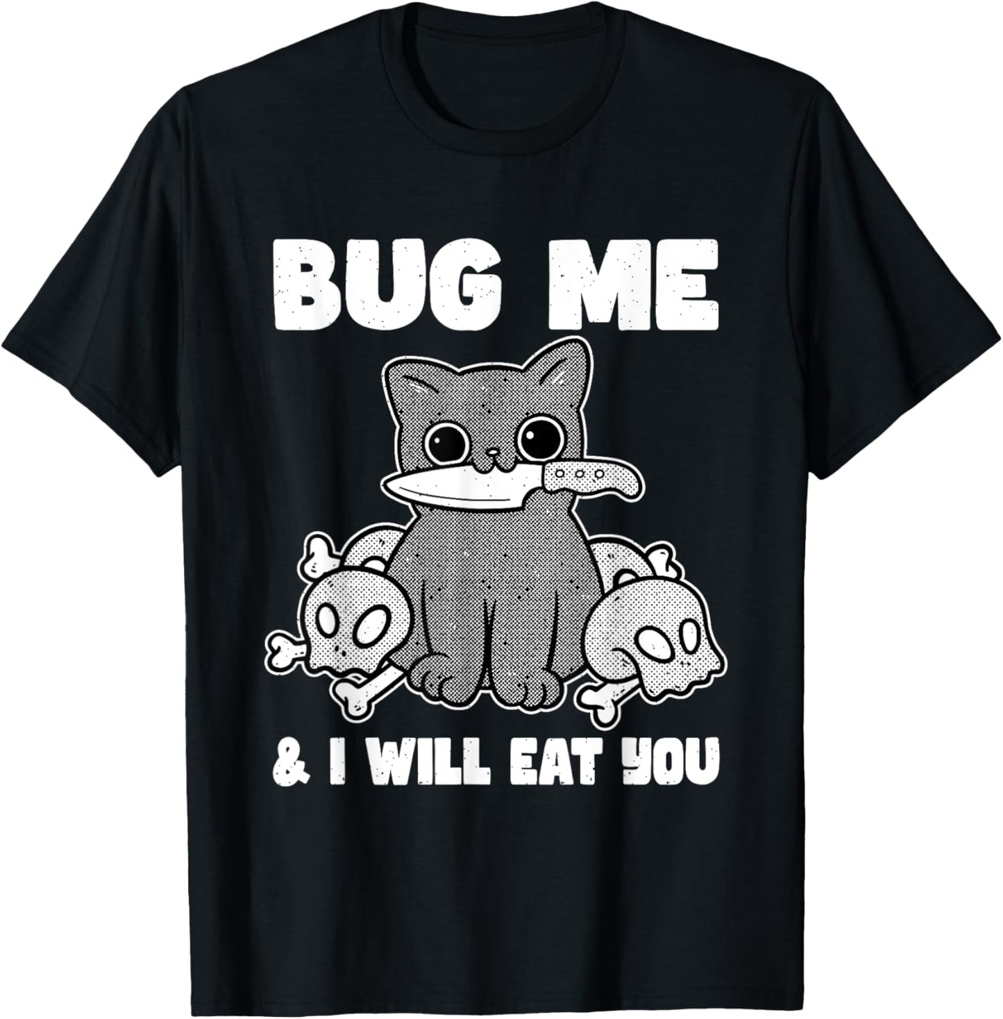 Funny Knife Cat Lover Sarcastic Pet Kitty Cat Men Women T-Shirt - T-Shirt | Black