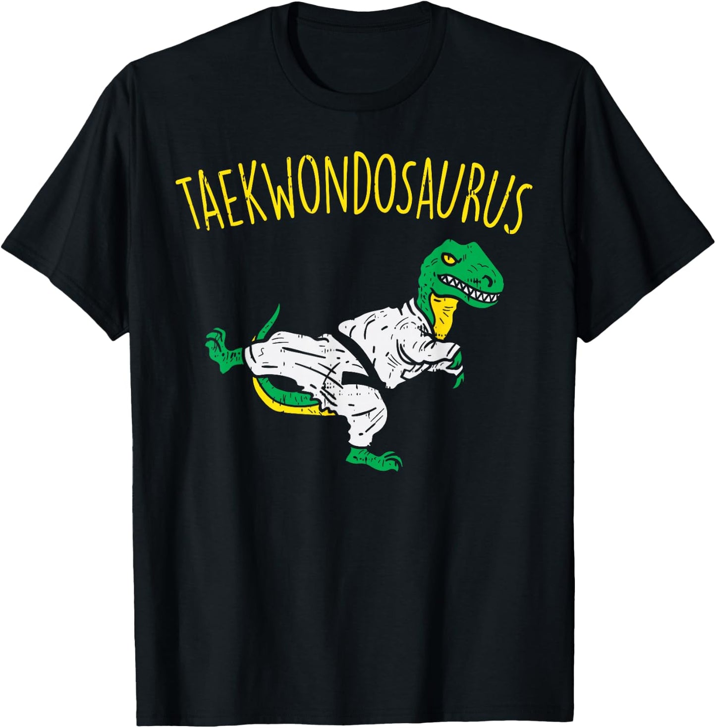 Taekwondosaurus Funny Trex Martial Arts Dinosaur Lover Gift T-Shirt - T-Shirt | Black