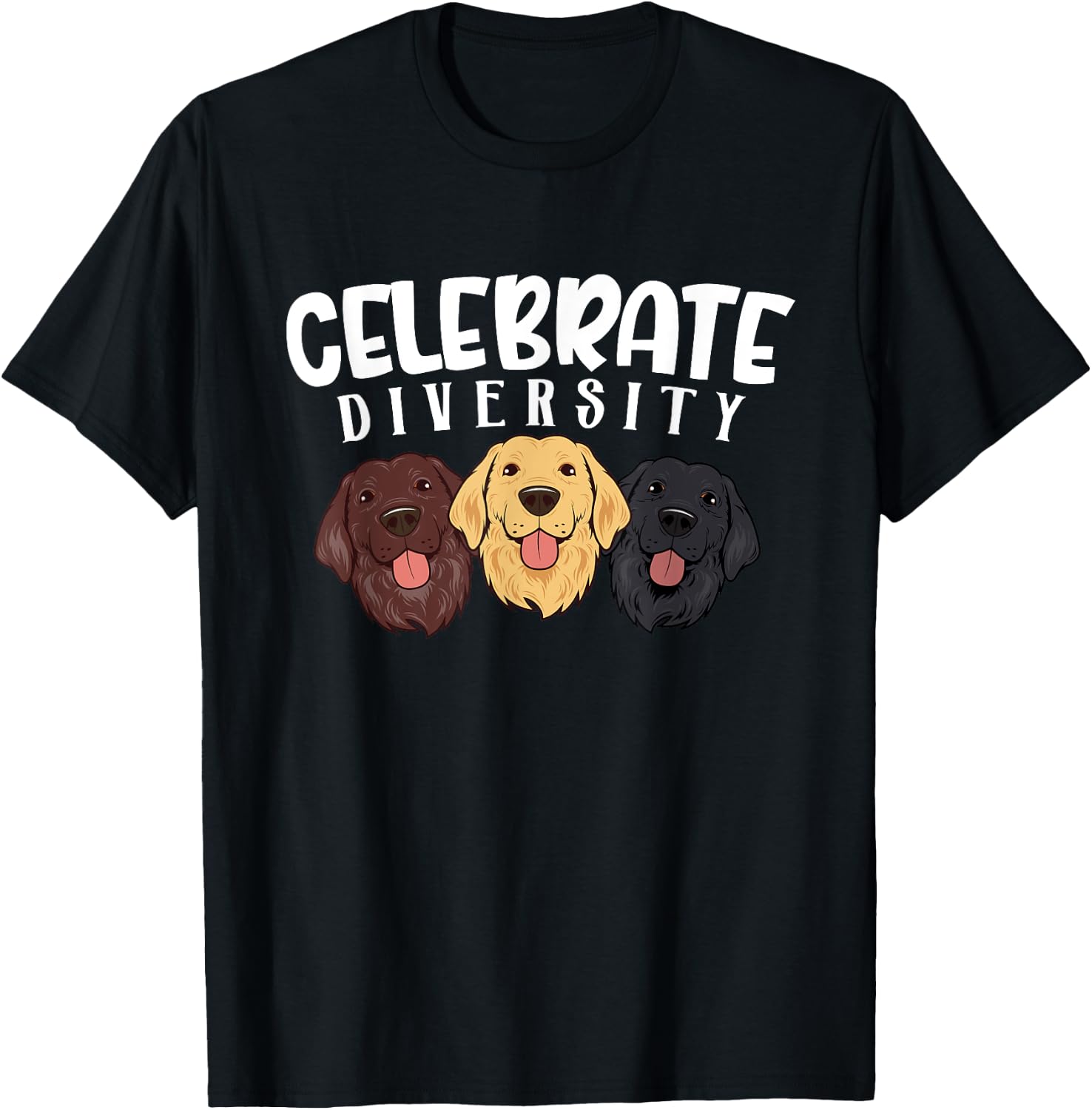 Celebrate Diversity Dog Funny Labrador Retriever Lover Gifts Women Kids T-Shirt - T-Shirt | Black