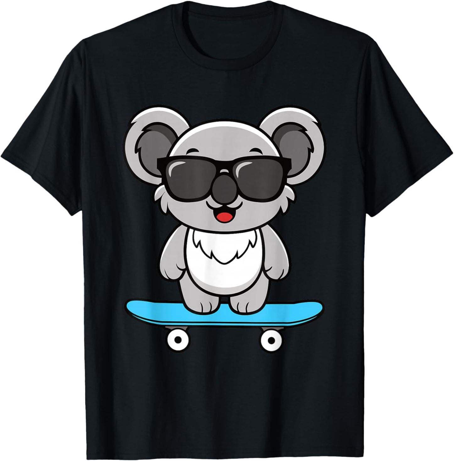 Funny Cool Koala Skateboard Boys Kids T-Shirt - T-Shirt | Black