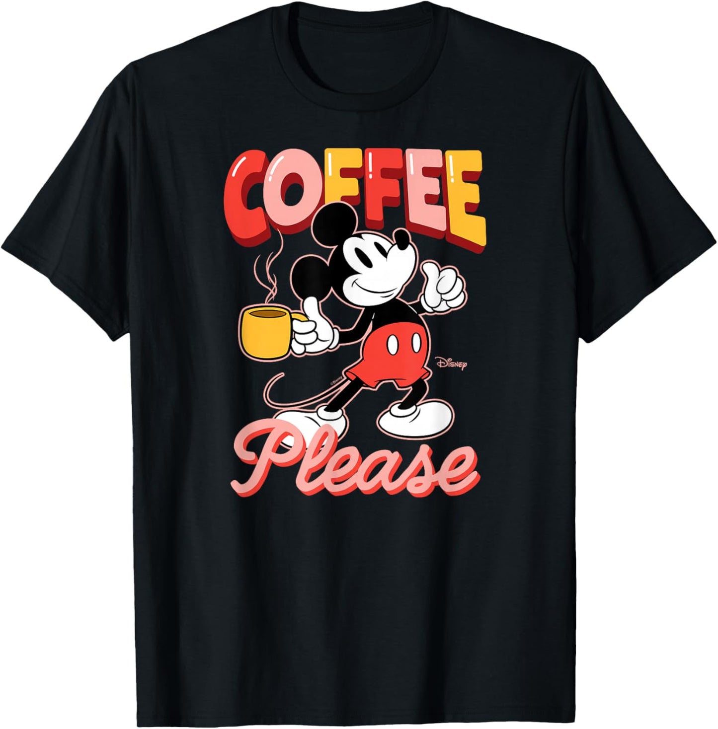 Disney - Mickey Coffee Please T-Shirt - T-Shirt | Black