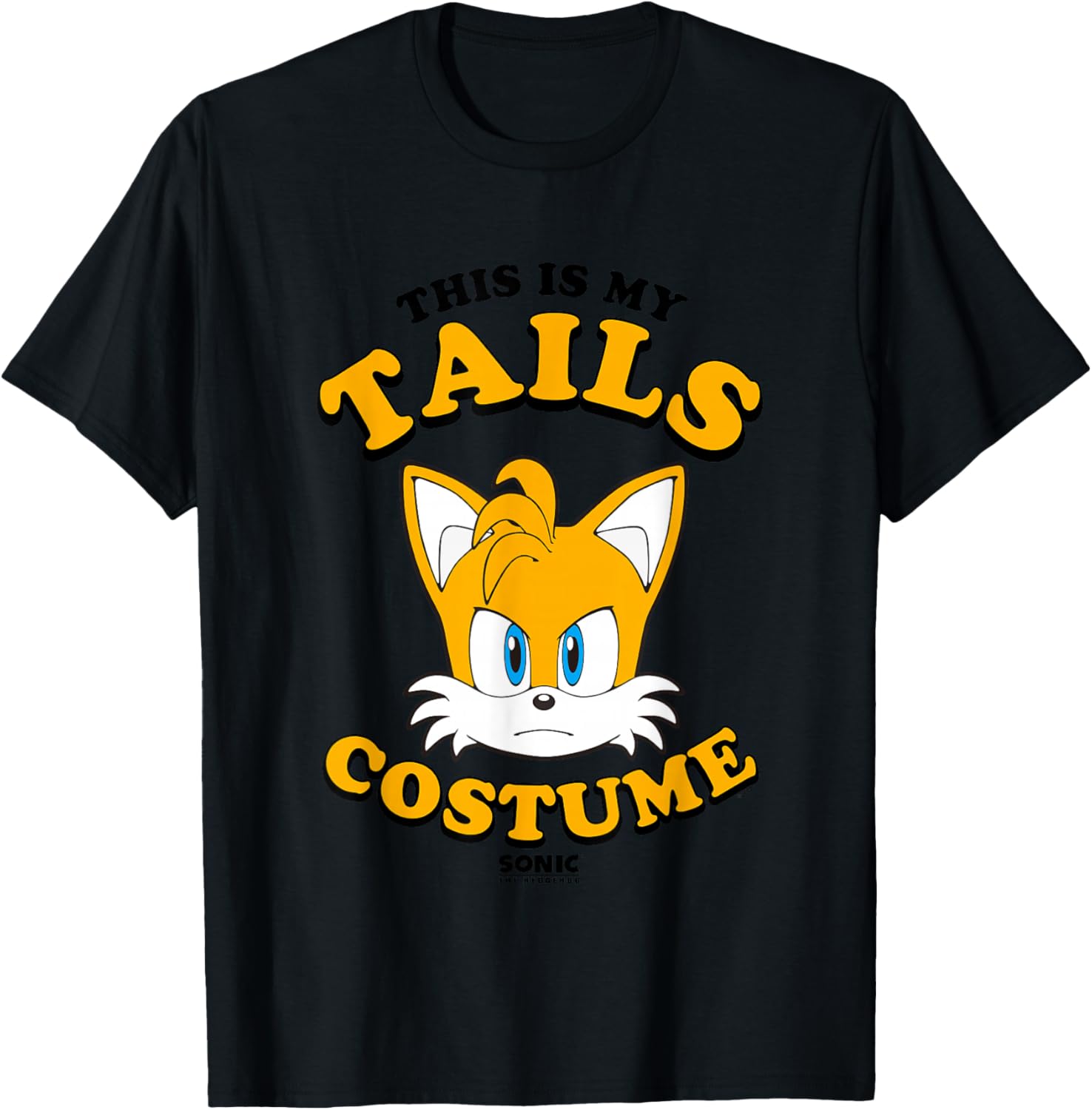 Sonic The Hedgehog Halloween This Is My Tails Costume T-Shirt - T-Shirt | Black