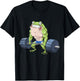 Funny Frog Weightlifting Deadlift Fitness Gym Barbell Humor T-Shirt - T-Shirt | Black