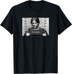 Supernatural Sam Winchester Mugshot T-Shirt - T-Shirt | Black