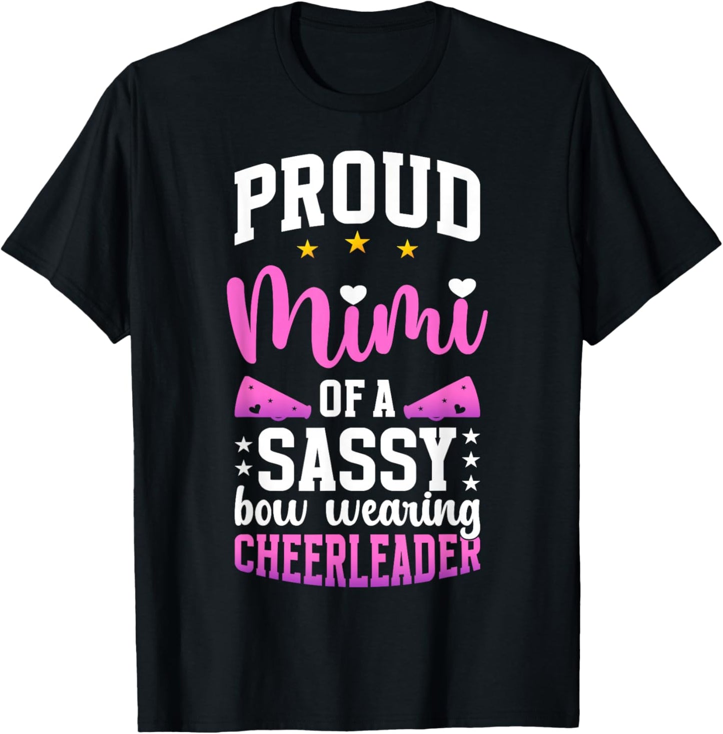 Proud Mimi Of A Cheerleader Mimi Cheer Mimi Grandma T-Shirt - T-Shirt | Black