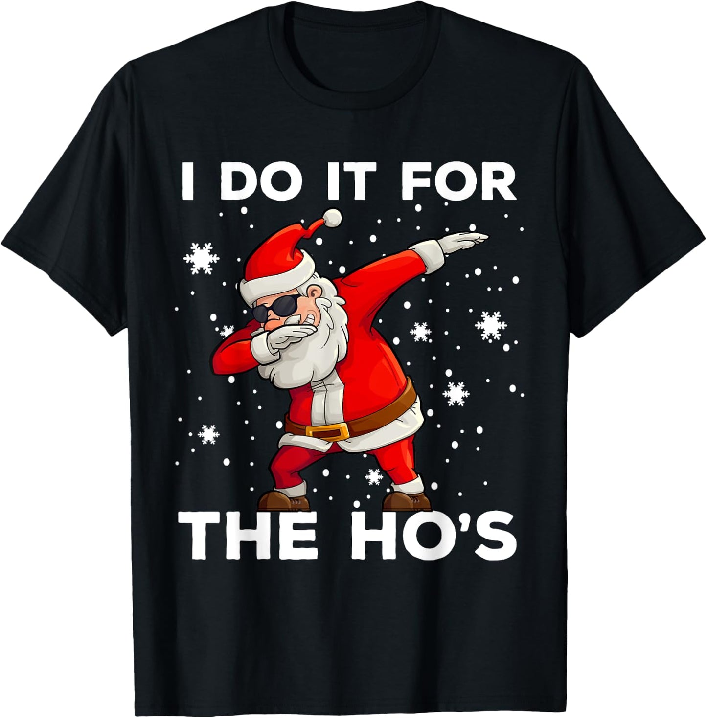 I Do It For The Hos Dabbing Santa Claus Christmas Kids Boys T-Shirt - T-Shirt | Black