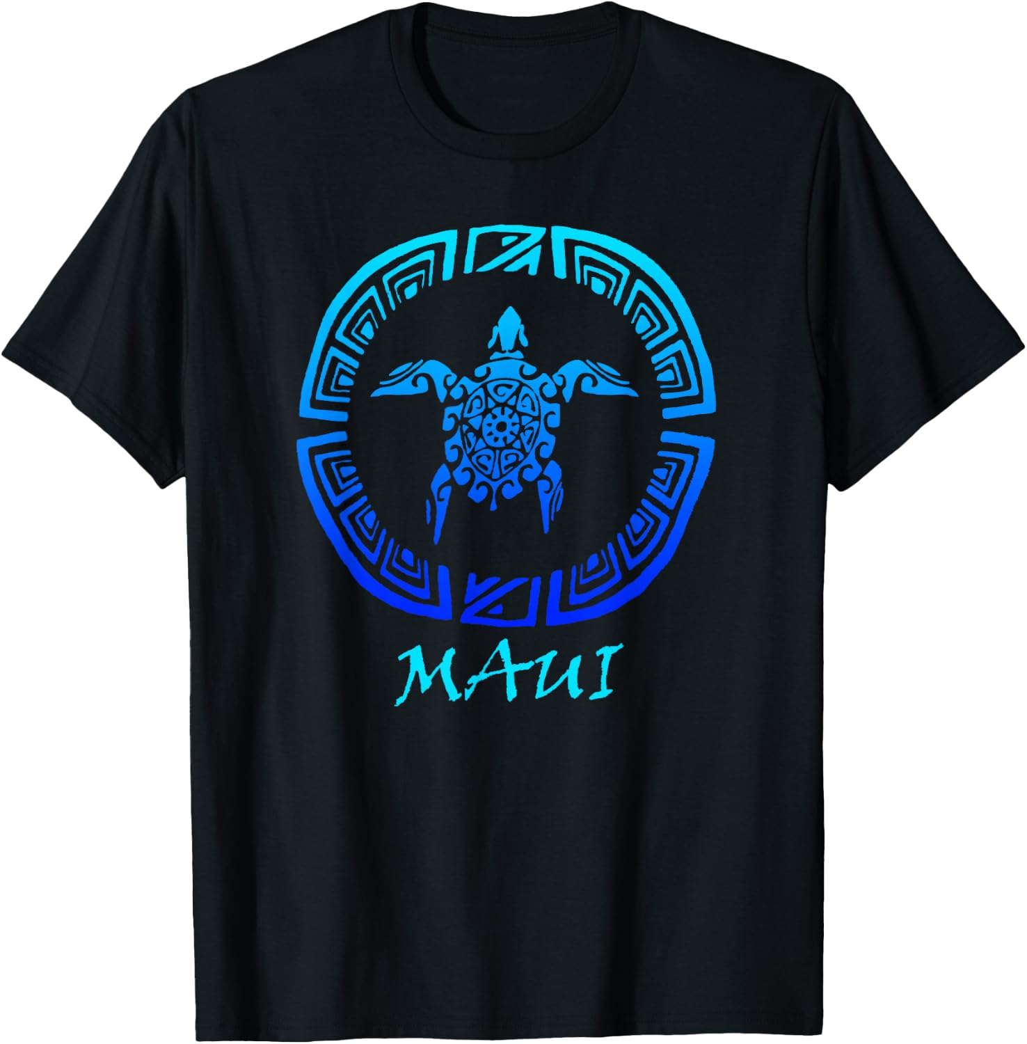 Maui Vintage Retro Tribal Sea Turtle Throwback T-Shirt - T-Shirt | Black