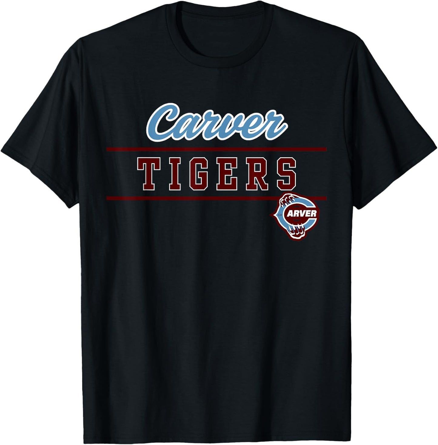 Carver High School Tigers Lined Up T-Shirt - T-Shirt | Black