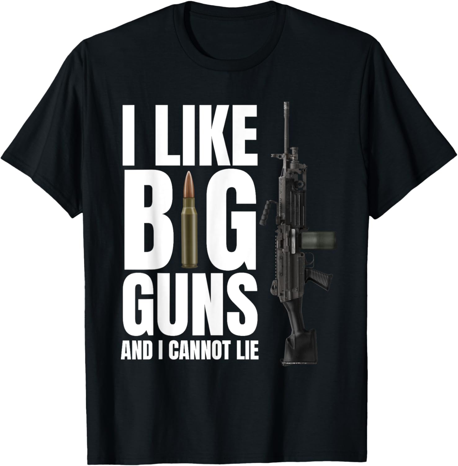 M249 Machine Gun Love 2nd Amendment Adult Pro Gun Men Women T-Shirt - T-Shirt | Black