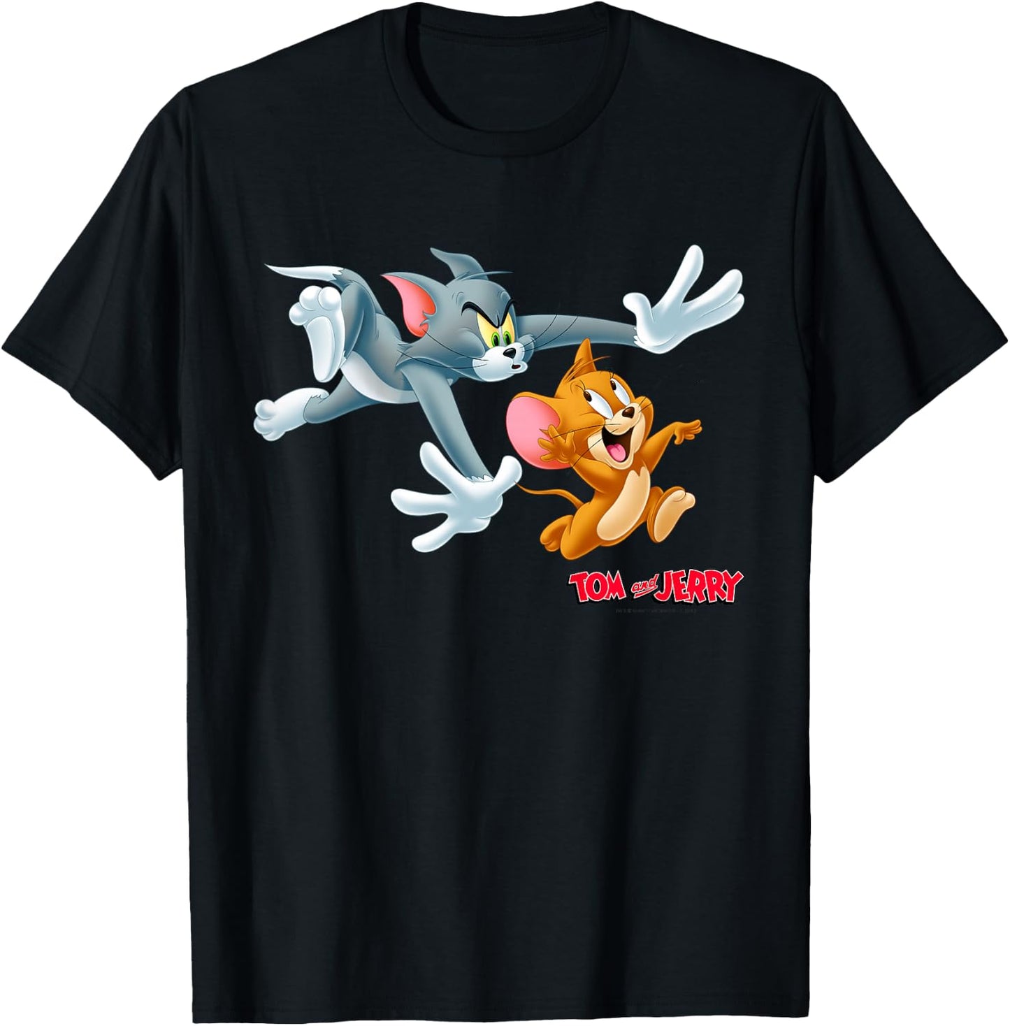 Kids Tom and Jerry Classic Style Chase Portrait T-Shirt - T-Shirt | Black