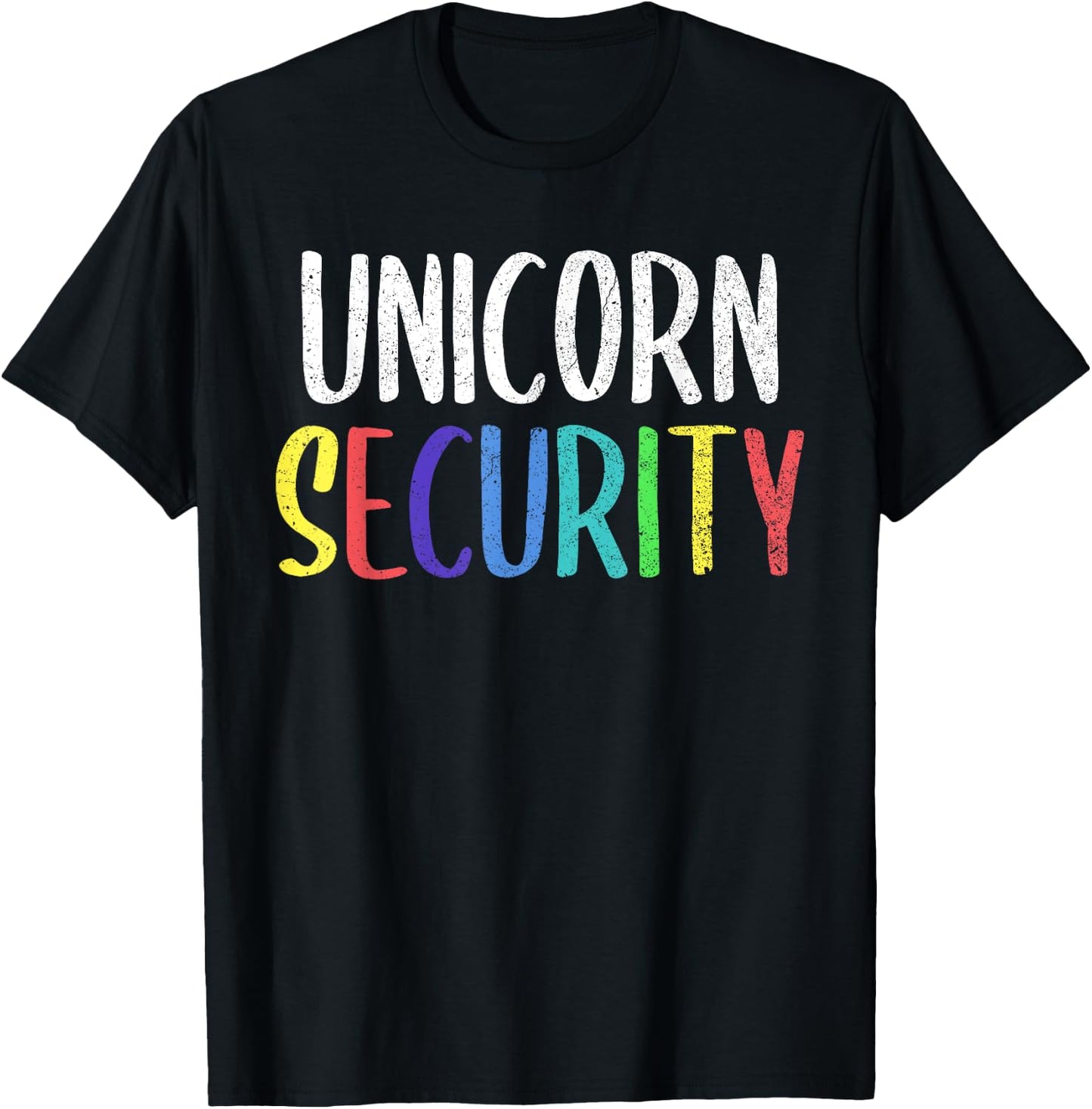 Halloween Dad Mom Daughter Adult Costume, Unicorn Security T-Shirt - T-Shirt | Black