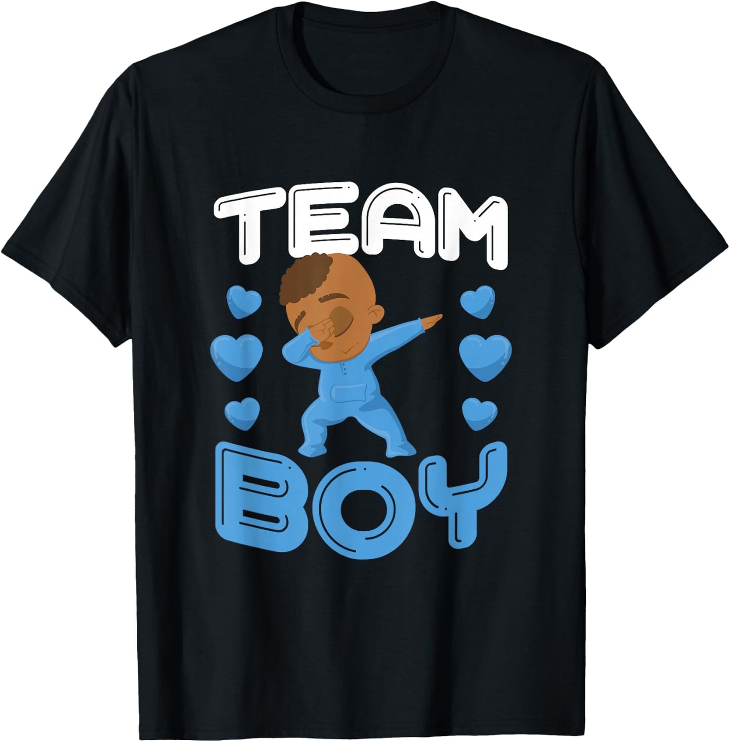 Cool Team Boy Gender Reveal Dabbing Black Baby It's A Boy T-Shirt - T-Shirt | Black