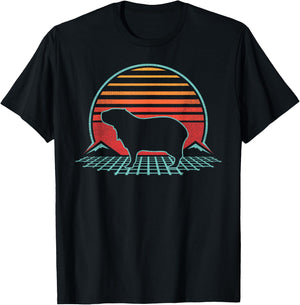 Capybara Lover Animal Retro Vintage 80s Style T-Shirt - T-Shirt | Black